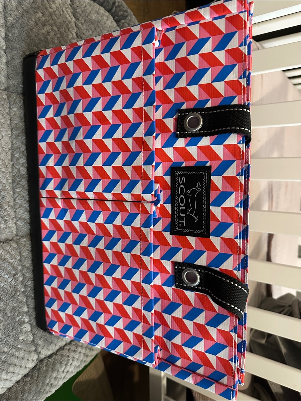 SCOUT Red, Blue & White Geometric Uptown Pocket tote bag